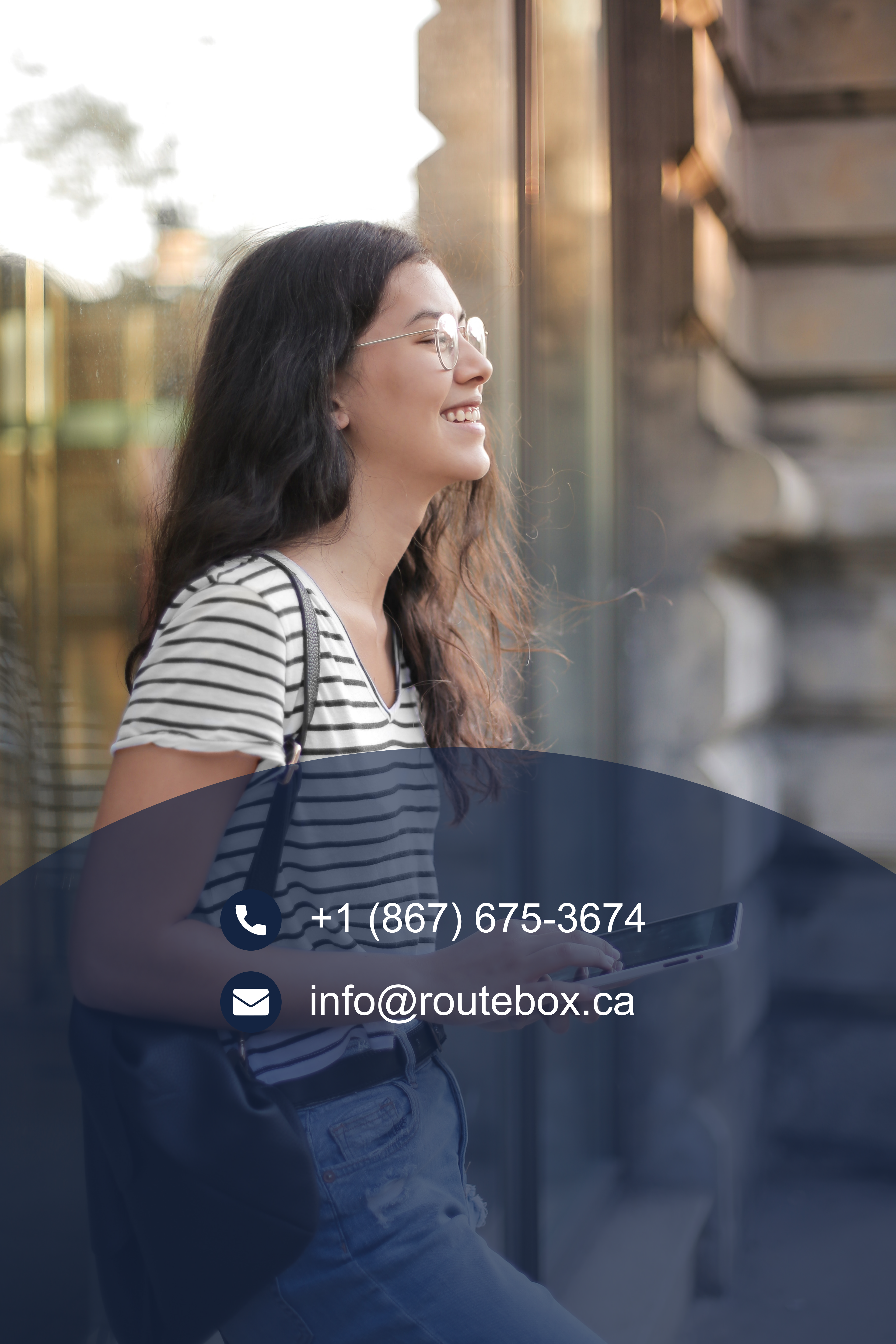 Woman holding phone